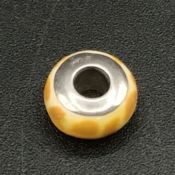 3  Generic .925 Sterling Silver animal print glass beads - Picture 6 of 9